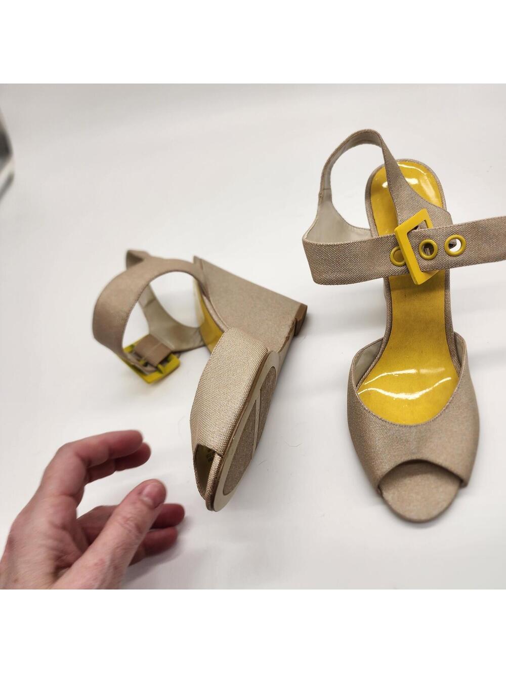 Nine West Beige Peep Toe Slingback Wedge Heels Size 10 – Never Worn - Picture 6 of 8
